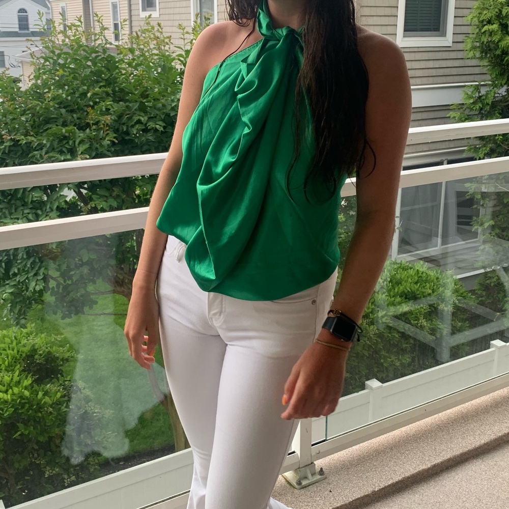 Green scarf top